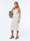 Camila / Vestido corto smock liso - Beige